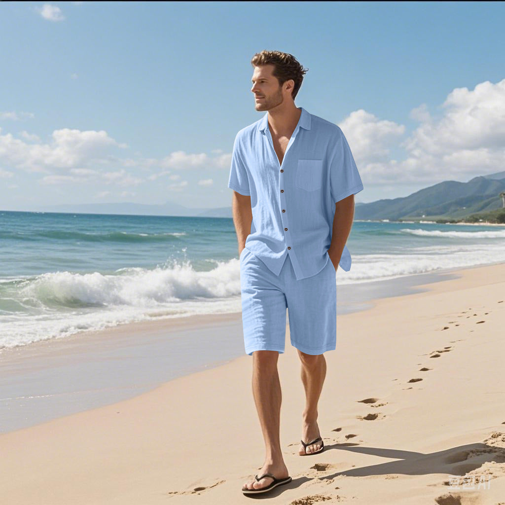men's casual shirts - Linen Leisure Breathable Short Sleev