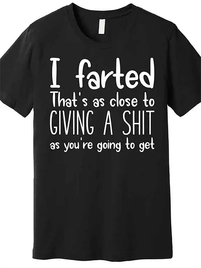 Graphic Print Tees For Men Casual Short Sleeve Plus Size T-shirt For Summer featuring humorous text design.