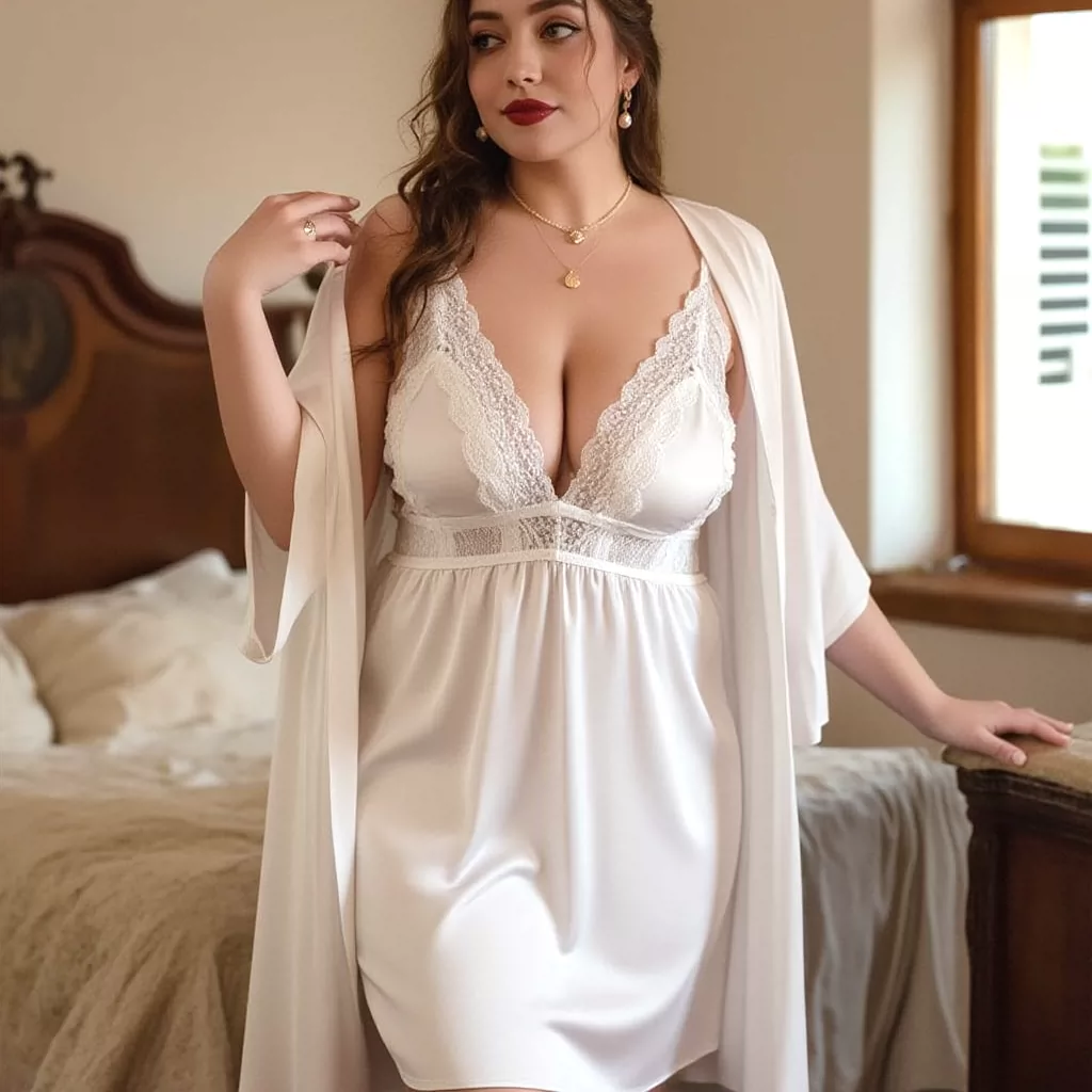 New elastic backless plus size sleepwear with ice silk sexy comfort belt and chest cushion thin lace nightgown fat new elastic b