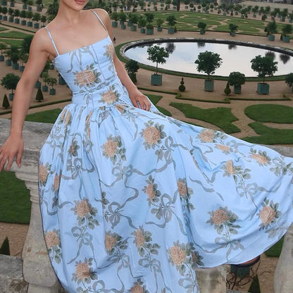 Sexy Printed Strapless Dress Summer Fitted Backless Long Dress Elegant High-End Style Beautiful Summer Dress