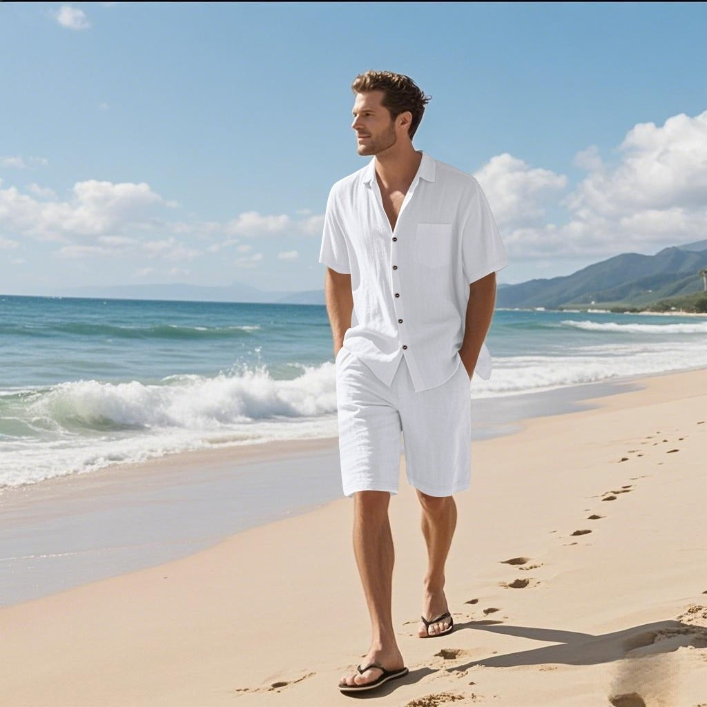men's casual shirts - Linen Leisure Breathable Short Sleev