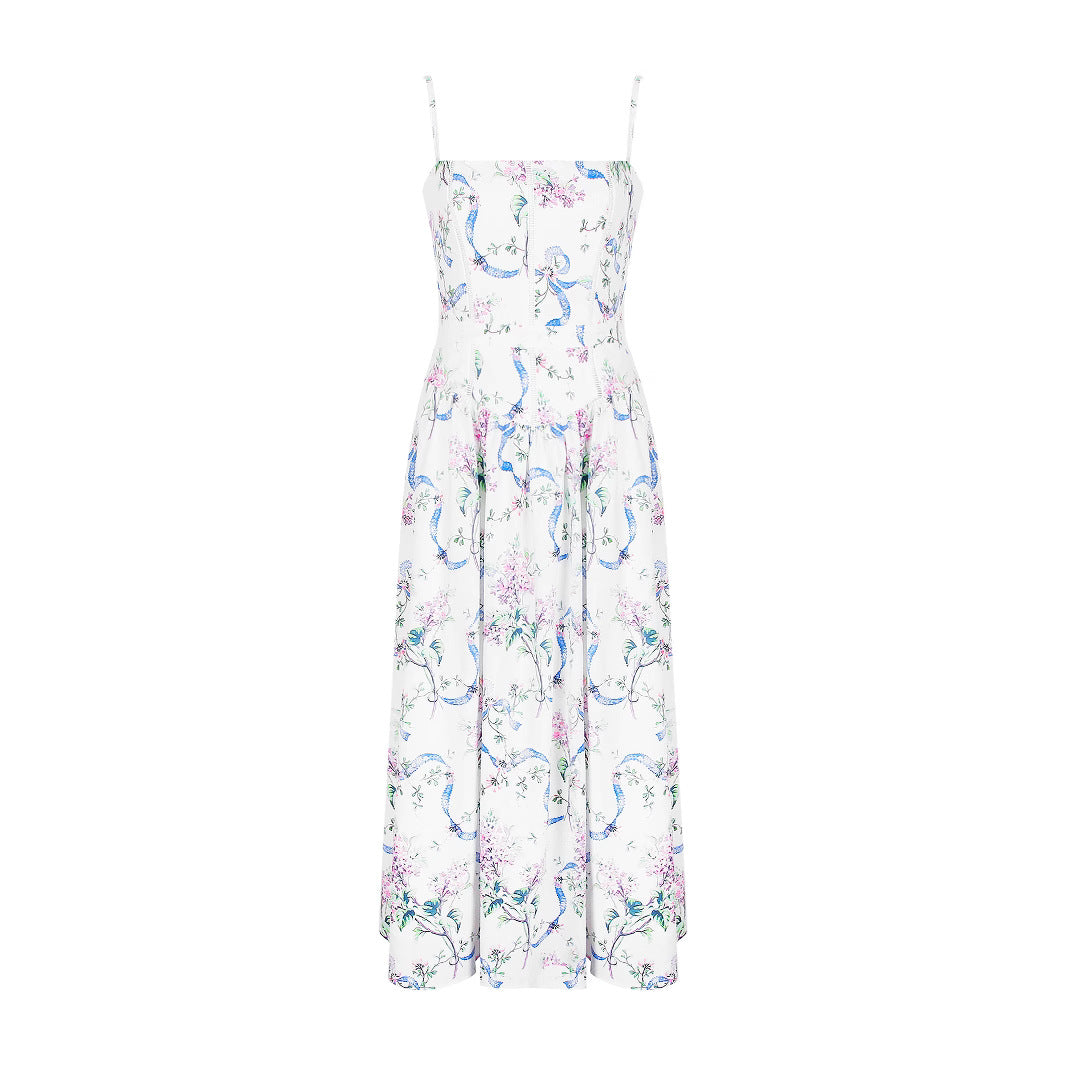 Sexy Printed Strapless Dress Summer Fitted Backless Long Dress Elegant High-End Style Beautiful Summer Dress