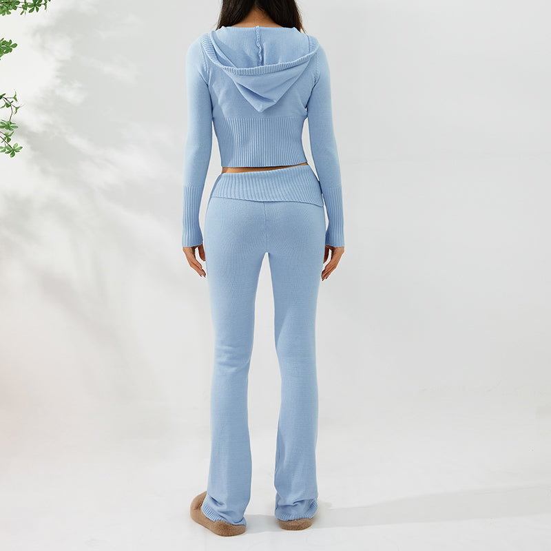women's pants - Hoodie Suit Sports Leisure Sexy Zip Long S