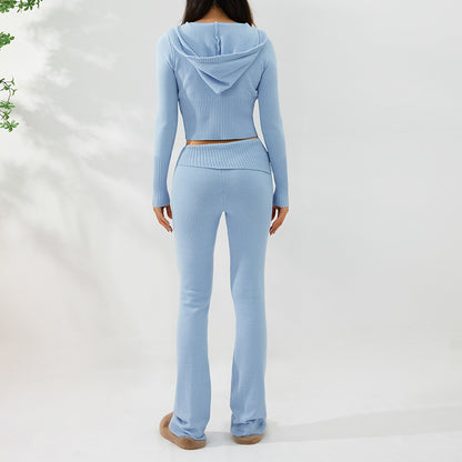 women's pants - Hoodie Suit Sports Leisure Sexy Zip Long S
