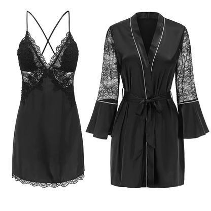 Large size sexy pajamas for women, summer fat, 200 pounds lace, hot and high-end, new ice silk suspender nightgown, loose fit