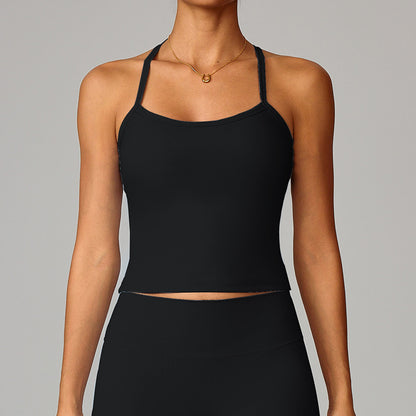 Beautiful back yoga vest quick drying fitness top