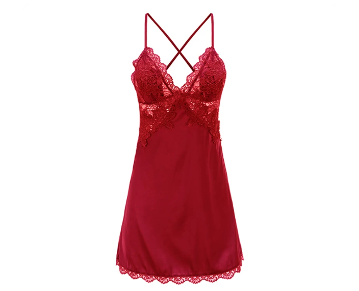 Large size sexy pajamas for women, summer fat, 200 pounds lace, hot and high-end, new ice silk suspender nightgown, loose fit