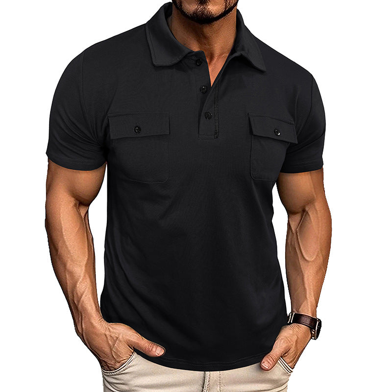 men's polo shirts - Summer Lapel Button Polo Shirt With Po