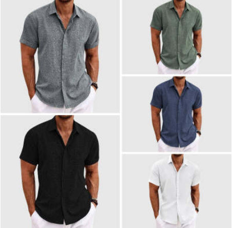 Men's casual shirt t-shirt in Black