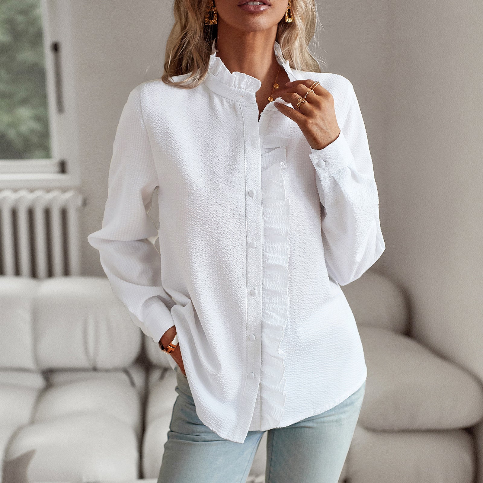 Women's casual shirt top in Black